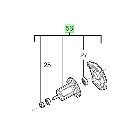 Milwaukee 4931465997 Induit Perceuse M18FDD2, M18FPD2