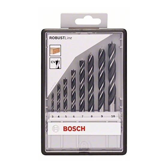 Bosch Coffret de 8 forets Bois ROBUSTLINE Ø 3/4/5/6/7/8/10mm (2607010533)