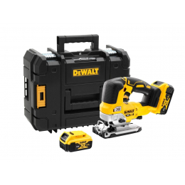 Dewalt DCS334P2 Scie Sauteuse 18V XR 2x5.0Ah Li-ion Brushless (poignée supérieure)