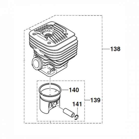 Makita 325130035 Kit Cylindre + Piston découpeuse Thermique 