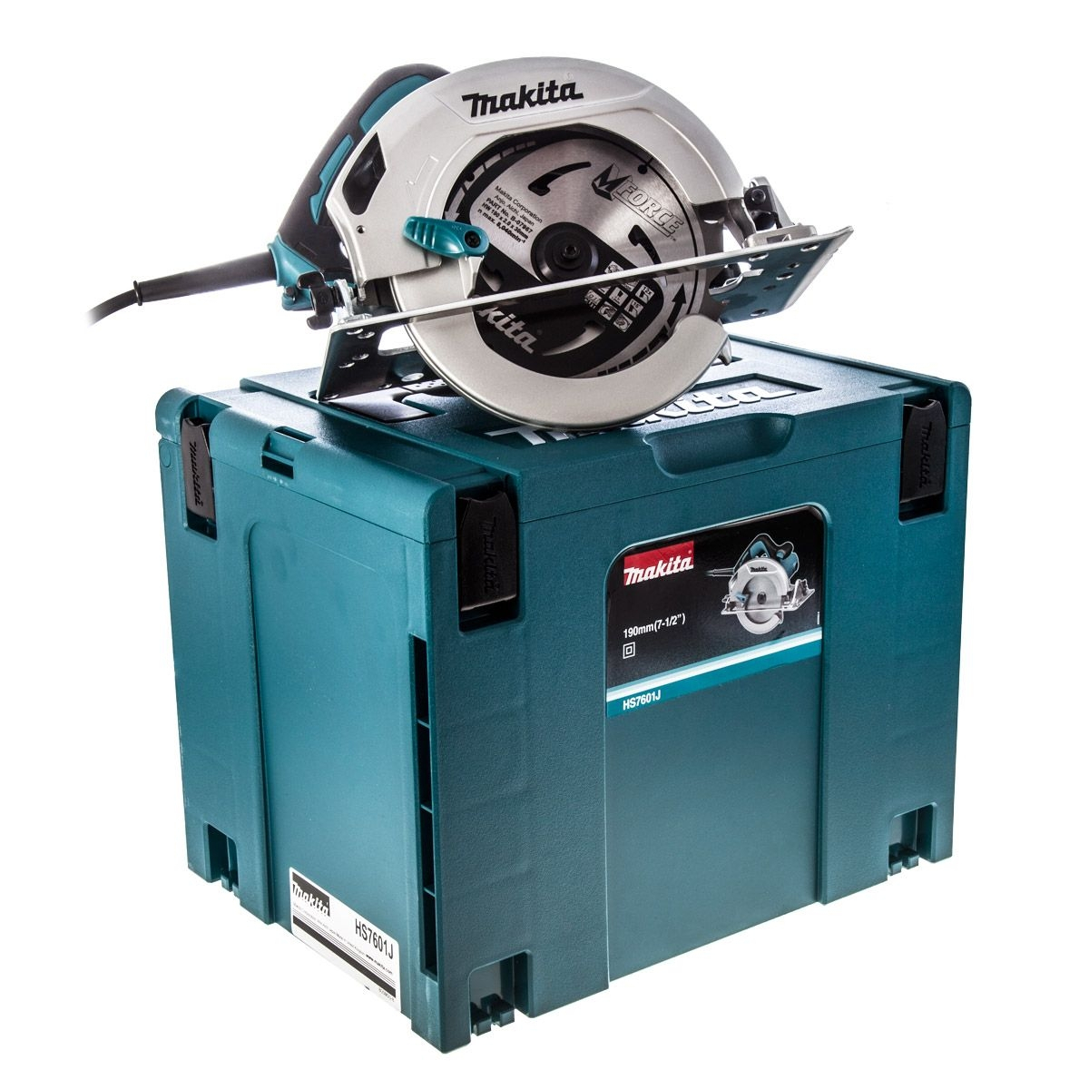 Makita HS7601J Scie circulaire 1200 W Ø 190 mm + MakPac