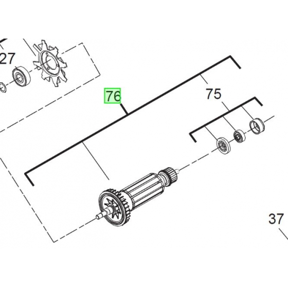 AEG Induit Meuleuse WS8-115, WS8-125, WS7-115 (4931453649)