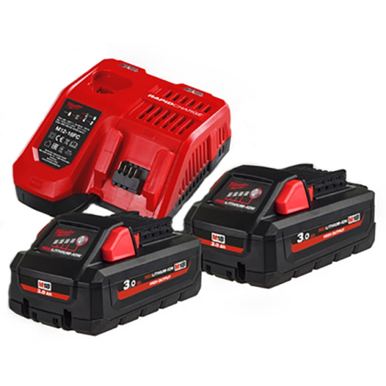 Milwaukee M18 HNRG-302 Batterie 18V 3.0Ah High Output + 1 Batterie M12B2 12V 2.0Ah Offerte (4933471071)