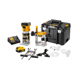 Dewalt DCW604P2-QW Affleureuse, Défonceuse XR 18V Brushless 2x5.0Ah + T-STAK