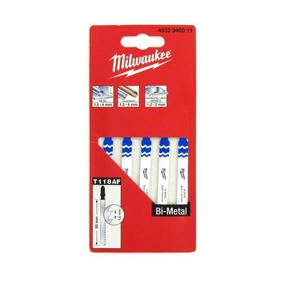 Milwaukee Set de 5 Lames Métal pour scie-sauteuse (4932340011)