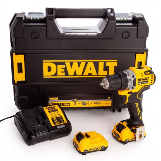 Dewalt DCF701D2 Perceuse, Visseuse compacte 12V XR Brushless 2x2.0Ah