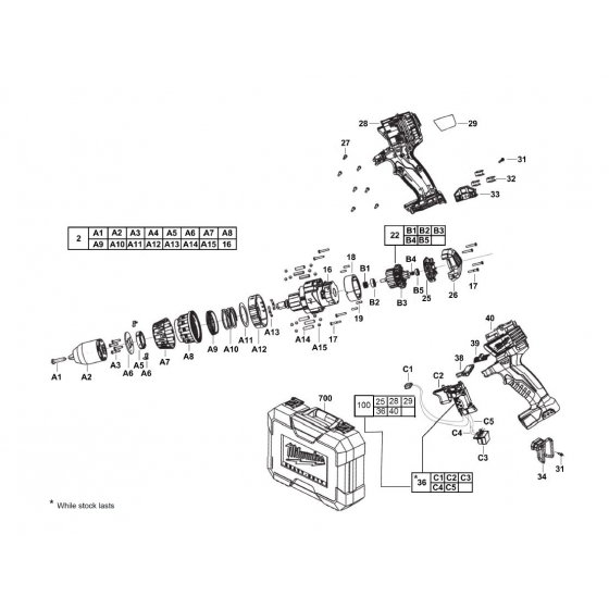 Milwaukee 4931448747 Carter + Interrupteur C14PD