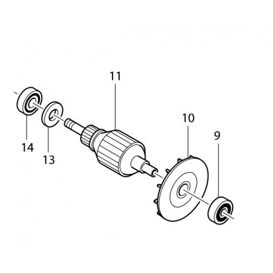 Makita 514205-1 Induit Ponceuse 9401, 9402 Makita 514205-1 Induit Ponceuse 9401, 9402