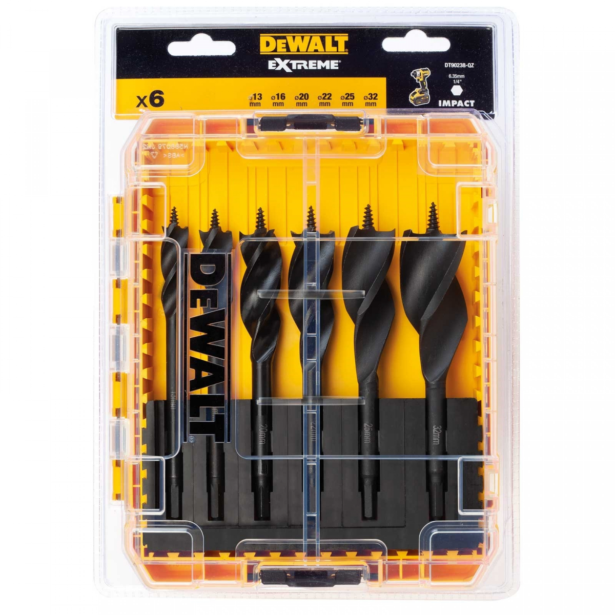 Dewalt Set de 6 mèches à bois pour visseuse à choc DT90238