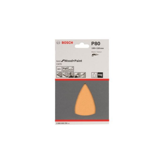 Bosch Pack de 10 Abrasifs Delta 100x150mm C470 Best for Wood and Paint Bosch Pack de 10 Abrasifs Delta 100x150mm C470 Best for Wood and Paint