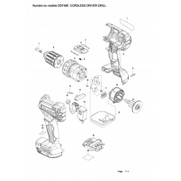 Makita DDF485 Vue éclatée