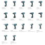 Makita 838312-9 Moulage Visseuse 12V DF330, HP331, TD110, DF031, DF032, TW140