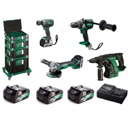 Hikoki Pack 4 Outils 18V Brushless Multi Volt 3x5.0Ah + Coffret Hit-Case