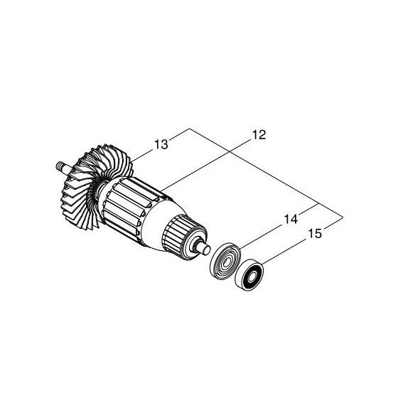 Makita 513448-2 Induit meuleuse GA9060, GA7060, GA7061