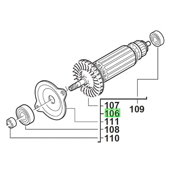 Milwaukee 4931442673 Induit perceuse PD2E24RS