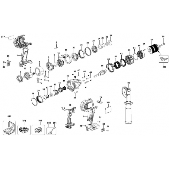 Balais Charbon Charbon Moteur Charbon Pour Dewalt dcd985//DCD 985 Sans Support