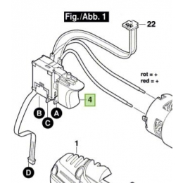 Bosch 2607202304 Interrupteur perceuse 14.4V PSB14.4LI-2