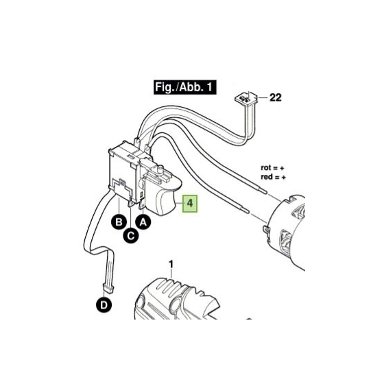 Bosch 2607202304 Interrupteur perceuse 14.4V PSB14.4LI-2