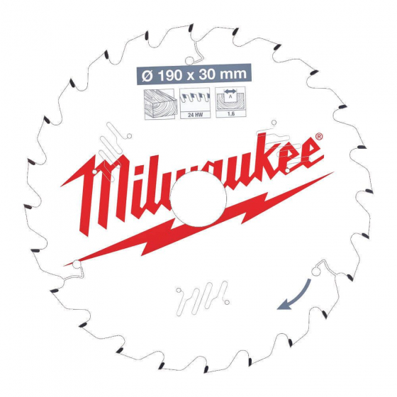 Milwaukee Lame de scie circulaire Bois Ø190x30x24Dts ATB (4932471300)