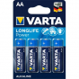 Varta 4x Piles Alcaline AA LR6 Longlife Power (4906)