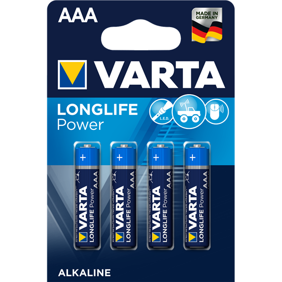 Varta 4x Piles Alcaline AAA LR03 Longlife Power (4903)