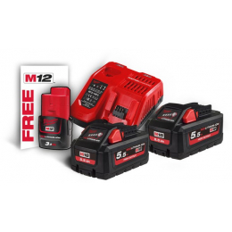 Milwaukee M18 HNRG-552 Batterie 18V 5.5Ah High Output M18HB5.5 + 1 Batterie M12B2 12V 3.0Ah Offerte (4933464713)