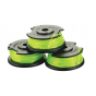 Ryobi RAC143 Lot 3 bobines simple fil torsadé Ø 2,0 mm pour coupe-bordures sur batterie (5132002770)