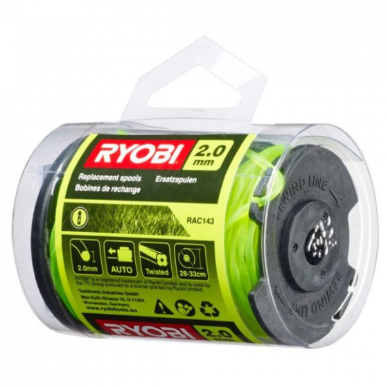 Ryobi RAC143 Lot 3 bobines simple fil torsadé Ø 2,0 mm pour coupe-bordures sur batterie (5132002770) Ryobi RAC143 Lot 3 bobines simple fil torsadé Ø 2,0 mm pour coupe-bordures sur batterie (5132002770)