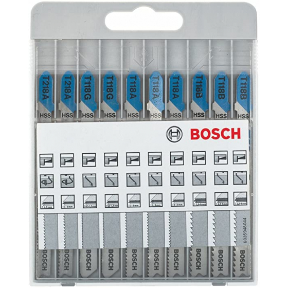 Bosch Coffret de 10 lames de scie sauteuse Basic for Metal (2607010631)