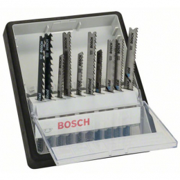 Bosch Coffret de 10 lames de scie sauteuse Wood and Metal, Robust Line (2607010542)