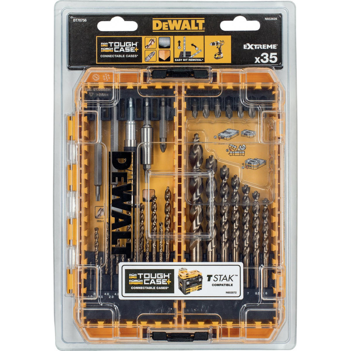 DEWALT Coffret TSTAK avec 100 Accessoires de Perçage et de Vissage