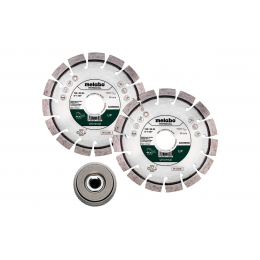 Metabo Lot de x2 Disques ø125mm à tronçonner diamant + 1 Écrou de serrage rapide (628582000)