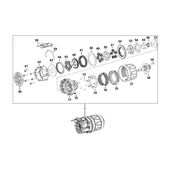 Dewalt N110034 Transmission de Perceuse DCD730, DCD780 Dewalt N110034 Transmission de Perceuse DCD730, DCD780