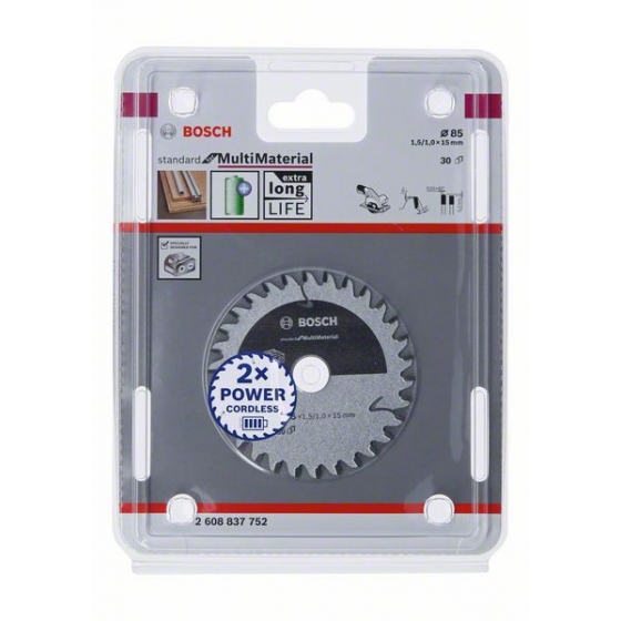 Bosch Lame de scie circulaire ø85mm 30Dts Standard for Multi Material (2608837752) Bosch Lame de scie circulaire ø85mm 30Dts Standard for Multi Material (2608837752)