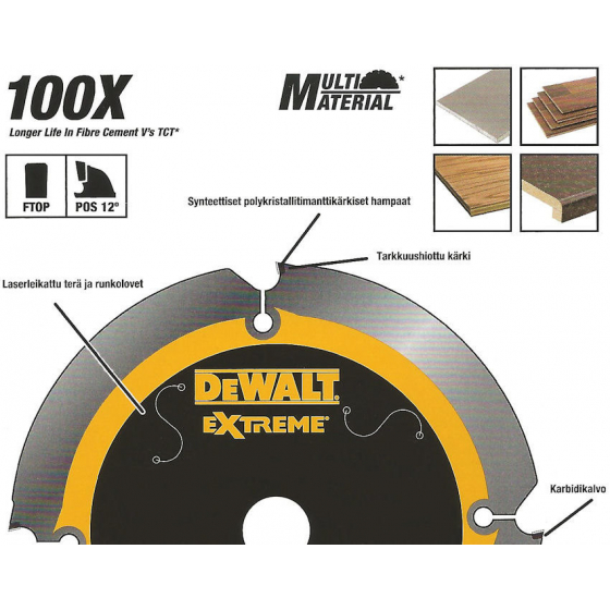 DeWalt DT1471 Lame ø165x20x4Dts Fibrociment et Stratifié