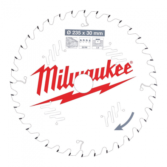 Milwaukee Lame de scie circulaire Bois Ø235x30x36Dts (4932471306)