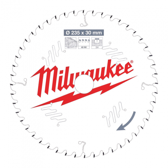 Milwaukee Lame de scie circulaire Bois Ø235x30x48Dts (4932471307)