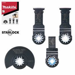 Makita B-67480 Ensemble de 4 Lames pour Bois et Métaux STARLOCK