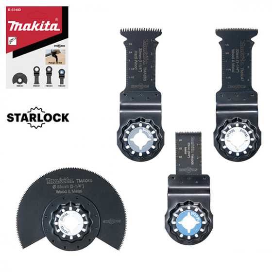Makita B-67480 Ensemble de 4 Lames pour Bois et Métaux STARLOCK