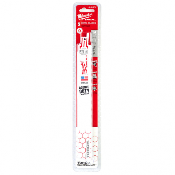 Milwaukee Lames (5x) de scie Sabre métal Sawzall 230mm x 1,8mm (48005787)