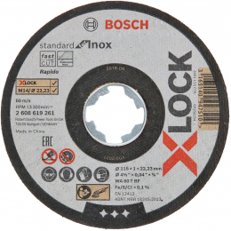Bosch x10 Disques à tronçonner droits X-LOCK Standard for Inox ø115x1mm (2608619266)