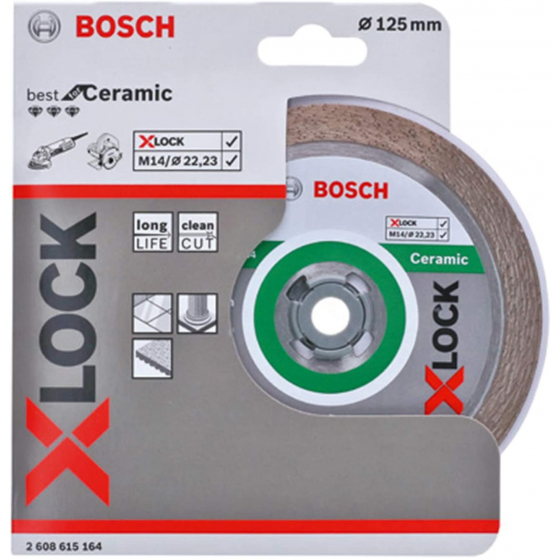 Bosch 2608615164 Disques à tronçonner ø125mm diamantés Best for Ceramic X-LOCK