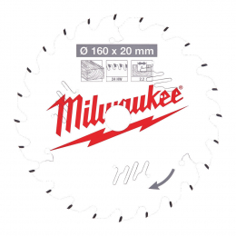 Milwaukee Lame de scie circulaire Bois Ø160x20x24Dts ATB (4932471290)