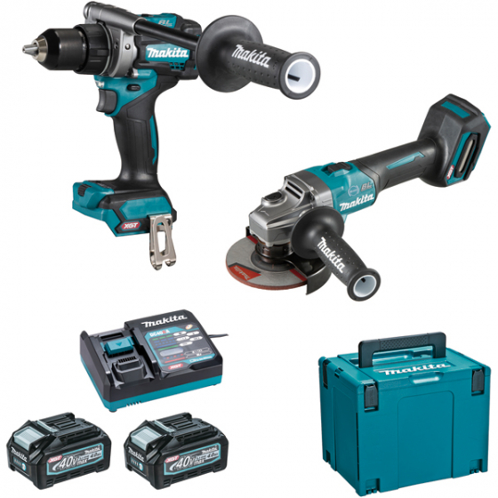 Makita DK0124G201 Ensemble de 2 machines 40 V max Li-Ion 2x4.0Ah XGT (DF001G + GA005G)