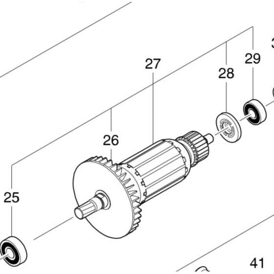 Makita 515433-1 Induit pour scie circulaire HS7611, HS7010