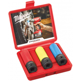 Milwaukee Coffret de 3 Douilles Shockwave Impact Duty pour Boulonneuse 1/2" (4932451568)