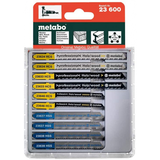 Metabo Assortiment de 10 lames de scie sauteuse bois et métal (623600000)