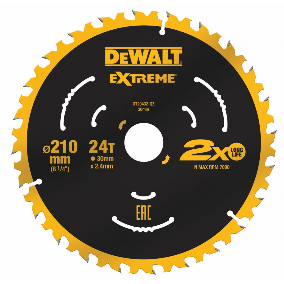 DeWALT Lame de scie circulaire ø210x30 24 Dents Extrême DT20432-QZ