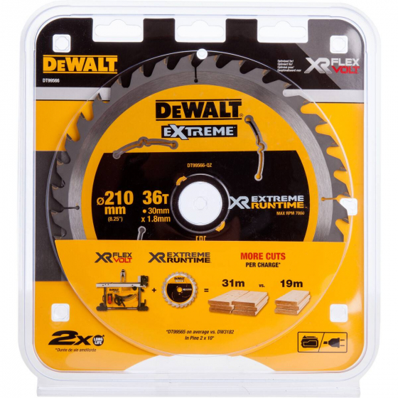 DeWALT Lame de scie circulaire ø210x30 36 Dents "Extrême Runtime" DT99566-QZ