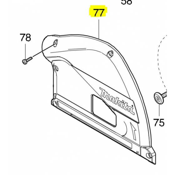 Makita Carter de lame de protection extérieure pour DSP601 (319605-8)